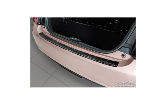 Black stainless steel bumper protector suitable for Fiat 500e Berlina 3-door 2020- 'Ribs', Image 2