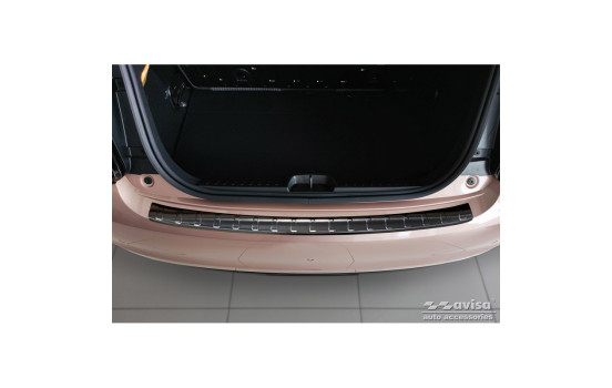 Black stainless steel bumper protector suitable for Fiat 500e Berlina 3-door 2020- 'Ribs', Image 3