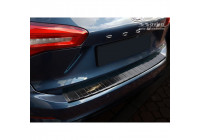 Black stainless steel bumper protector suitable for Ford Focus IV Kombi 2018- 'Ribs'