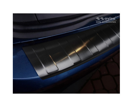 Black stainless steel bumper protector suitable for Ford Focus IV Kombi 2018- 'Ribs', Image 4