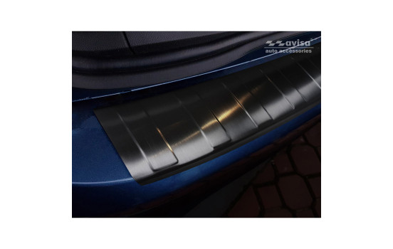 Black stainless steel bumper protector suitable for Ford Focus IV Kombi 2018- 'Ribs', Image 4