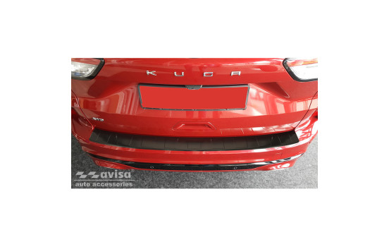 Black stainless steel bumper protector suitable for Ford Kuga III ST-Line 2019- 'Ribs', Image 3