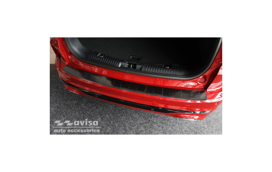 Black stainless steel bumper protector suitable for Ford Kuga III ST-Line 2019- 'Ribs', Image 4