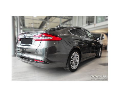 Black stainless steel bumper protector suitable for Ford Mondeo V Hatchback/Sedan 2014-2019 & FL 2019- 'Rib, Image 6