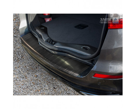 Black stainless steel bumper protector suitable for Ford Mondeo V Wagon 2014- 'Ribs'