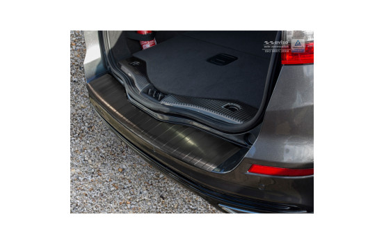 Black stainless steel bumper protector suitable for Ford Mondeo V Wagon 2014- 'Ribs'