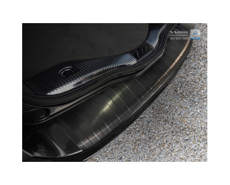 Black stainless steel bumper protector suitable for Ford Mondeo V Wagon 2014- 'Ribs', Image 2