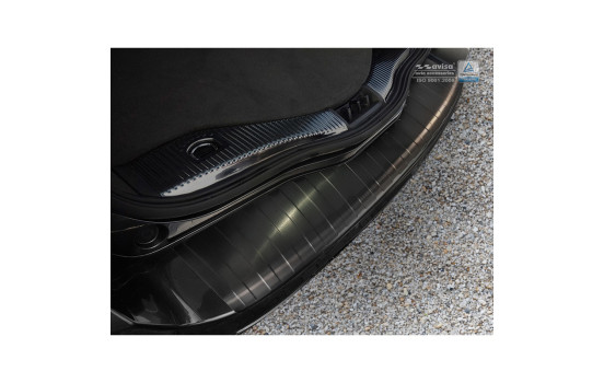 Black stainless steel bumper protector suitable for Ford Mondeo V Wagon 2014- 'Ribs', Image 2