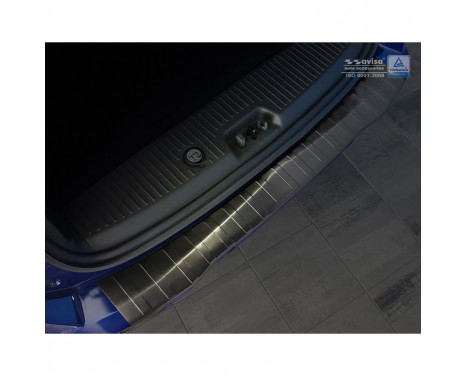 Black stainless steel bumper protector suitable for Ford Tourneo Courier/Transit Courier 2014- 'Ribs'