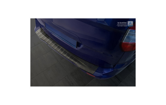 Black stainless steel bumper protector suitable for Ford Tourneo Courier/Transit Courier 2014- 'Ribs', Image 2