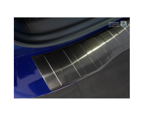 Black stainless steel bumper protector suitable for Ford Tourneo Courier/Transit Courier 2014- 'Ribs', Image 4