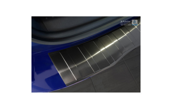 Black stainless steel bumper protector suitable for Ford Tourneo Courier/Transit Courier 2014- 'Ribs', Image 4