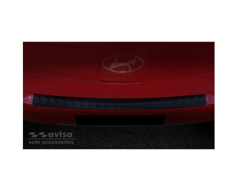 Black stainless steel bumper protector suitable for Hyundai i10 HB 5-door 2019- 'Ribs', Image 2