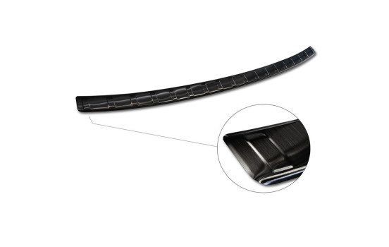 Black stainless steel bumper protector suitable for Hyundai Tucson 2020-'Ribs', Image 2