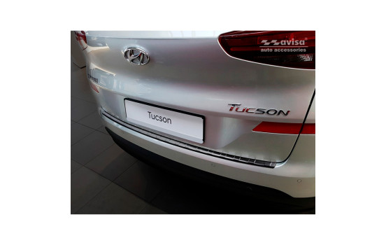 Black stainless steel bumper protector suitable for Hyundai Tucson FL 2018-'Ribs', Image 4