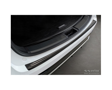 Black stainless steel bumper protector suitable for Lexus NX II 2021- 'Lines'