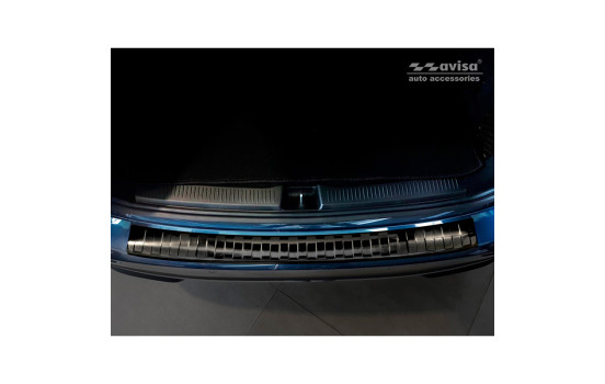 Black stainless steel bumper protector suitable for Mercedes B-Class W247 2018- 'Ribs', Image 3