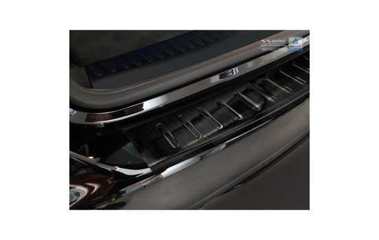 Black stainless steel bumper protector suitable for Mercedes C-Class W205 Kombi 2014- 'RIbs', Image 4