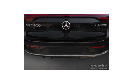 Black stainless steel bumper protector suitable for Mercedes EQC (N293) 2019- 'Ribs', Image 4