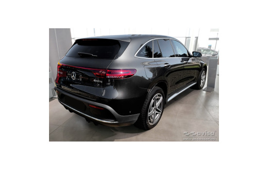 Black stainless steel bumper protector suitable for Mercedes EQC (N293) 2019- 'Ribs', Image 5
