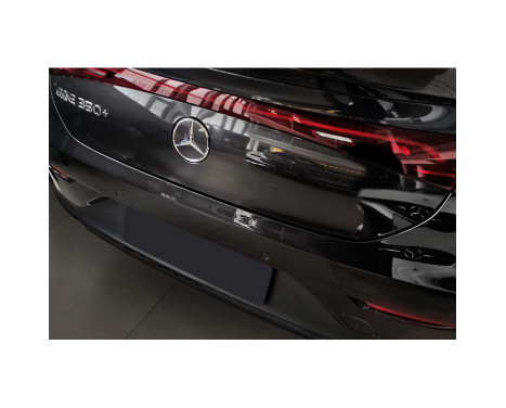 Black stainless steel bumper protector suitable for Mercedes EQE (V295) 2022- 'Ribs', Image 4