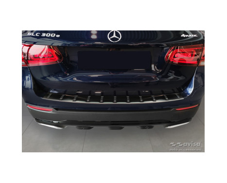 Black stainless steel bumper protector suitable for Mercedes GLC (X253) 2015-2019 & Facelift 2019- 'STRONG, Image 2