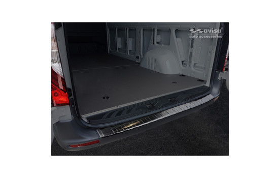 Black stainless steel bumper protector suitable for Mercedes Sprinter III 2018- 'Ribs'