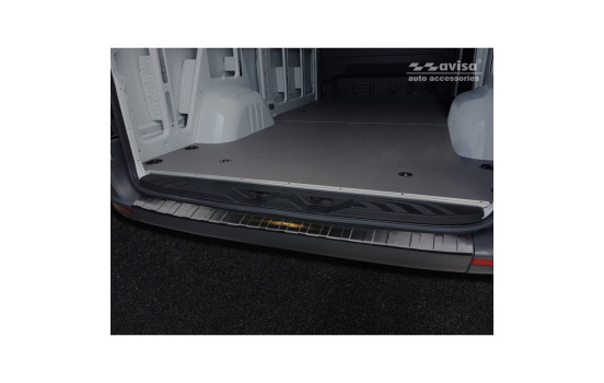 Black stainless steel bumper protector suitable for Mercedes Sprinter III 2018- 'Ribs', Image 3