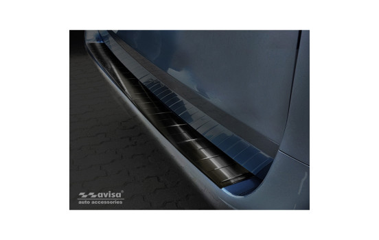 Black stainless steel bumper protector suitable for Mercedes Vito / V-Class 2014- 'Ribs' (Long version)