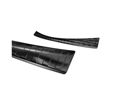 Black stainless steel bumper protector suitable for Mitsubishi ASX Facelift 2019- 'Ribs', Image 4