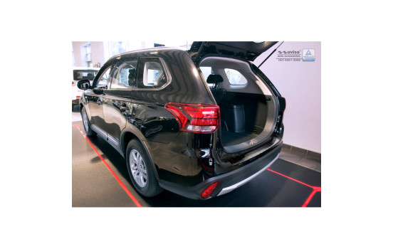 Black stainless steel bumper protector suitable for Mitsubishi Outlander III 2015- 'RIbs', Image 2