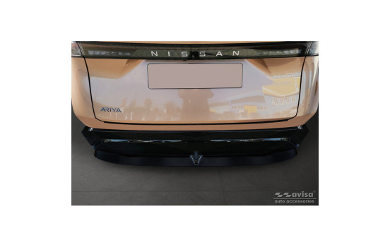 Black stainless steel bumper protector suitable for Nissan Ariya 2022- 'Ribs', Image 3