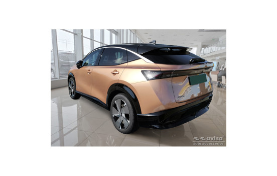 Black stainless steel bumper protector suitable for Nissan Ariya 2022- 'Ribs', Image 4