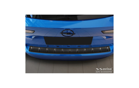 Black stainless steel bumper protector suitable for Opel Astra L Sportstourer 2022- 'Ribs'