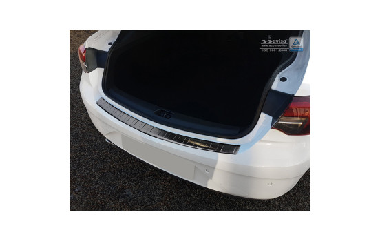 Black stainless steel bumper protector suitable for Opel Insignia Grand Sport 5-door 2017- 'Ribs', Image 2