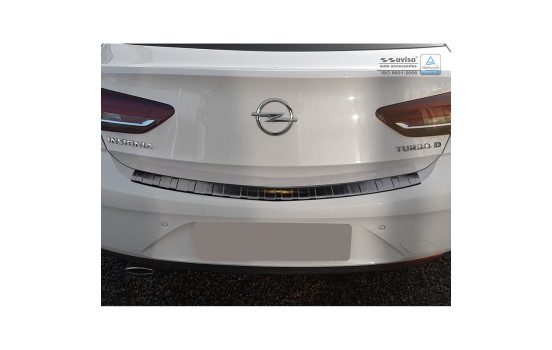 Black stainless steel bumper protector suitable for Opel Insignia Grand Sport 5-door 2017- 'Ribs', Image 3