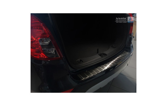 Black stainless steel bumper protector suitable for Opel Mokka X 2016- 'Ribs'