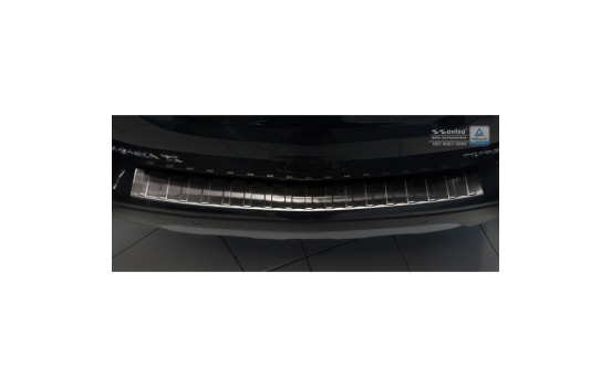 Black stainless steel bumper protector suitable for Opel Mokka X 2016- 'Ribs', Image 2