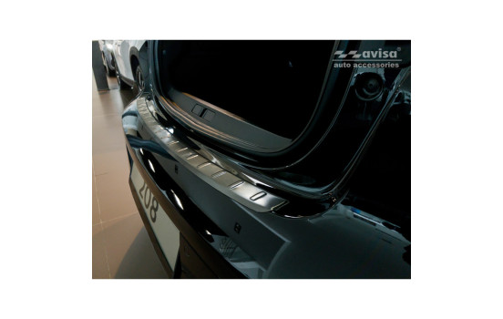 Black stainless steel bumper protector suitable for Peugeot 208 II HB 5-door 2019- 'Ribs', Image 3