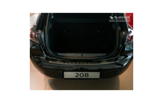Black stainless steel bumper protector suitable for Peugeot 208 II HB 5-door 2019- 'Ribs', Image 4