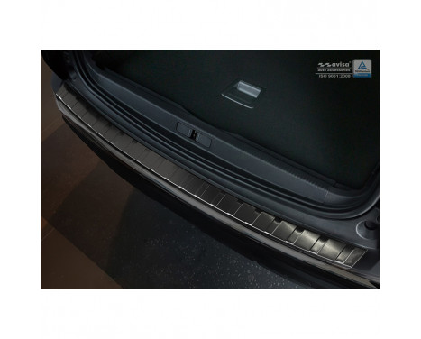 Black stainless steel bumper protector suitable for Peugeot 3008 II 2016- 'Ribs'