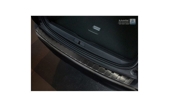 Black stainless steel bumper protector suitable for Peugeot 3008 II 2016- 'Ribs'