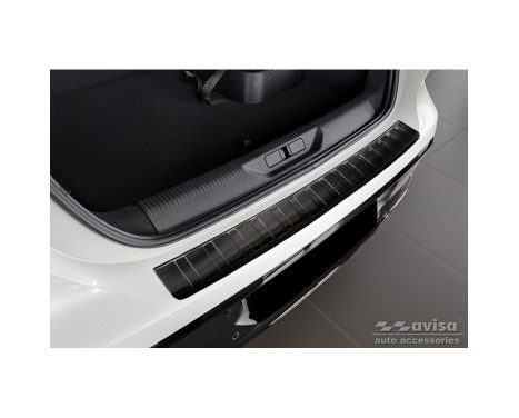 Black stainless steel bumper protector suitable for Peugeot 308 III HB 2021- 'Ribs', Image 3