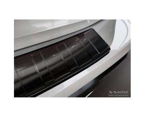 Black stainless steel bumper protector suitable for Peugeot 308 III HB 2021- 'Ribs', Image 4