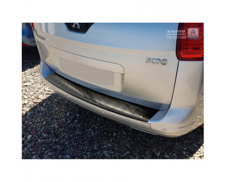 Black stainless steel bumper protector suitable for Peugeot 5008 2009-2016 'Ribs'