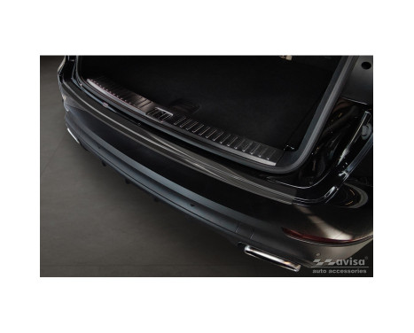 Black stainless steel bumper protector suitable for Porsche Cayenne III 2017-