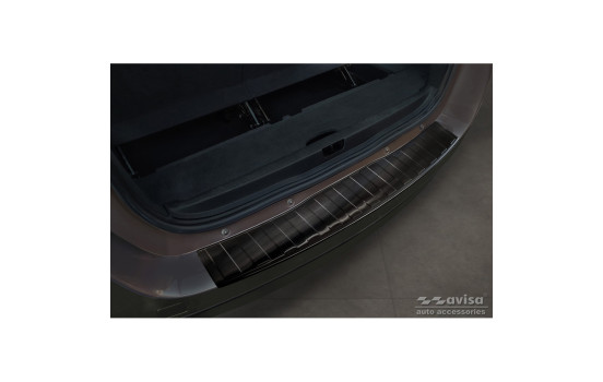 Black stainless steel bumper protector suitable for Renault Grand Scenic 2009-2013 & FL 2013-2016 'Ribs', Image 2
