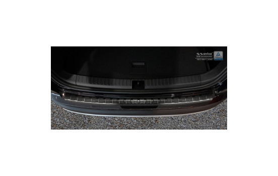 Black stainless steel bumper protector suitable for Seat Ateca 2016- 'Ribs', Image 3