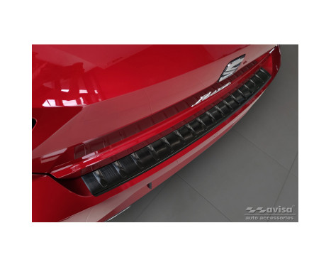 Black stainless steel bumper protector suitable for Seat Ibiza 6F Facelift 2021- 'Ribs'