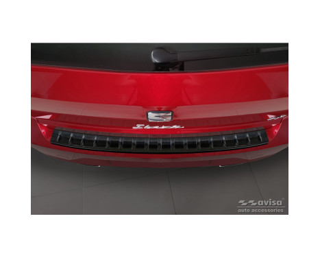 Black stainless steel bumper protector suitable for Seat Ibiza 6F Facelift 2021- 'Ribs', Image 2